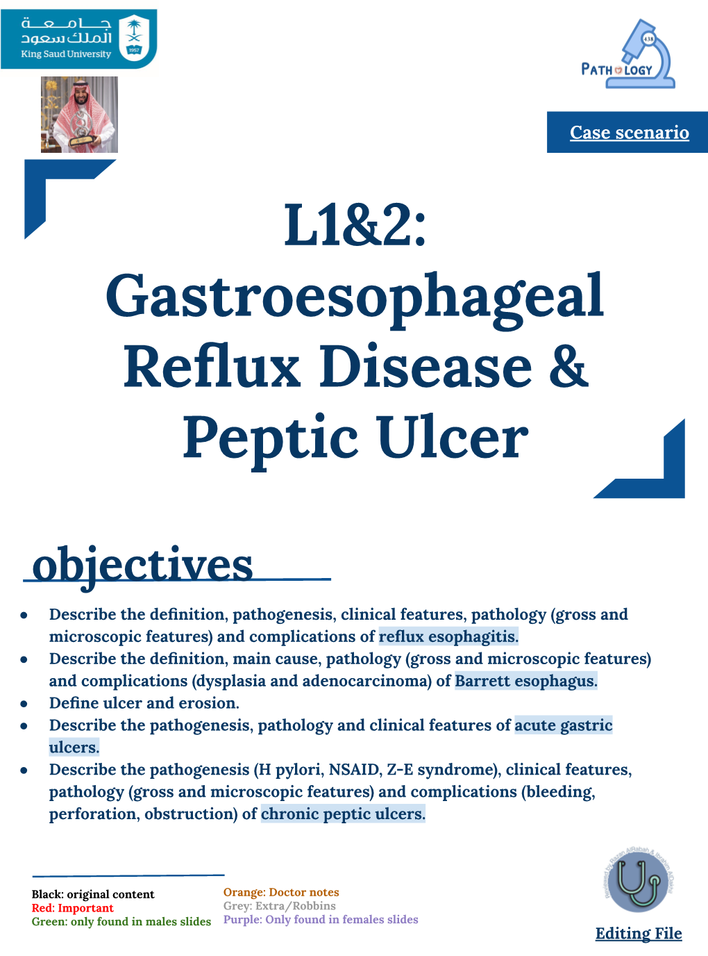 Gastroesophageal Reflux Disease & Peptic Ulcer