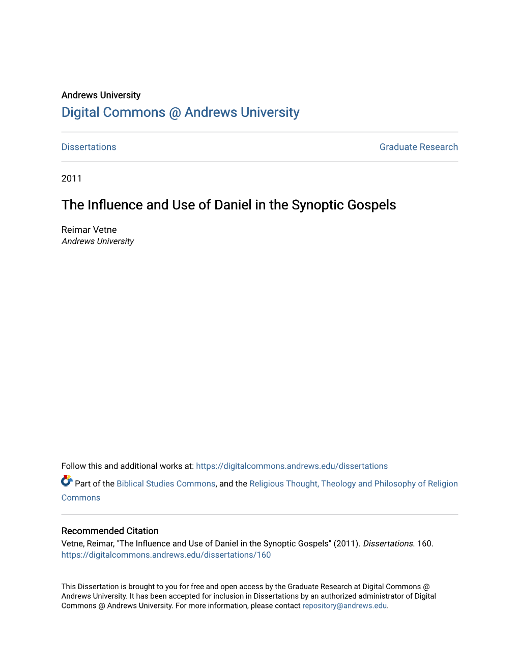 The Influence and Use of Daniel in the Synoptic Gospels