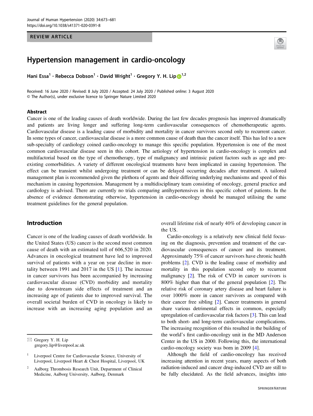 Hypertension Management in Cardio-Oncology