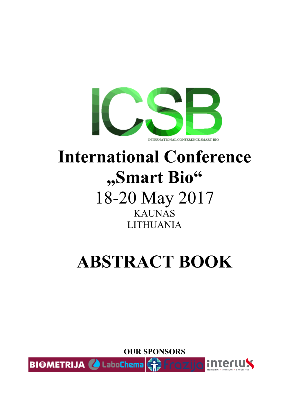 Abstract Book Icsb