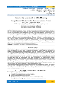 Vulnerability Assessments in Ethical Hacking