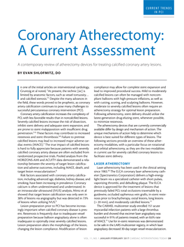 Coronary Atherectomy: a Current Assessment