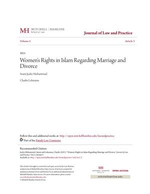 Women's Rights in Islam Regarding Marriage and Divorce Imani Jaafar-Mohammad