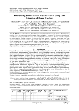 Interpreting Some Features of Sama' Verses Using Data Extraction Of