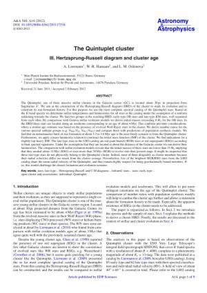 The Quintuplet Cluster III