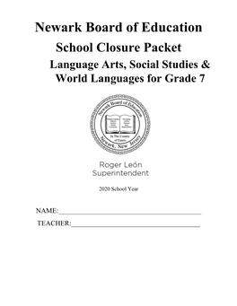 Grade 7 School Closure Packet Directions