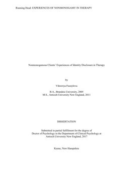 Nonmonogamous Clients' Experiences of Identity Disclosure