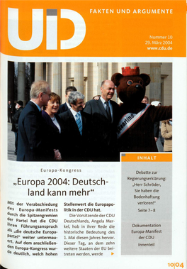 UID 2004 Nr. 10, Union in Deutschland