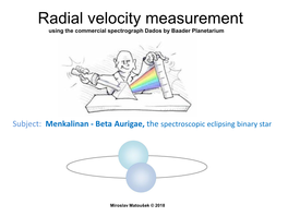 Radial Velocity Measurement- Menkalinan