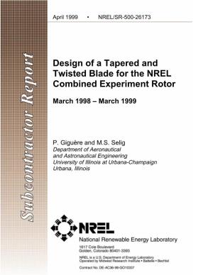 Design of a Tapered and Twisted Blade for the NREL Combined Experiment Rotor