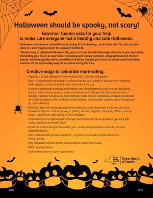 Halloween Should Be Spooky, Not Scary! Governor Cuomo Asks for Your Help to Make Sure Everyone Has a Healthy and Safe Halloween
