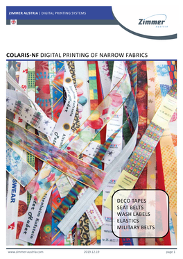 Colaris-Nf Digital Printing of Narrow Fabrics
