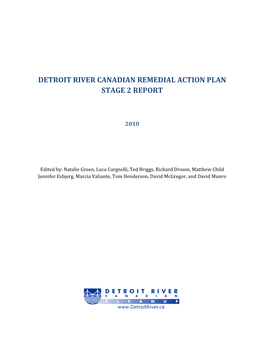 Detroit River Canadian Remedial Action Plan: Stage 2 Report