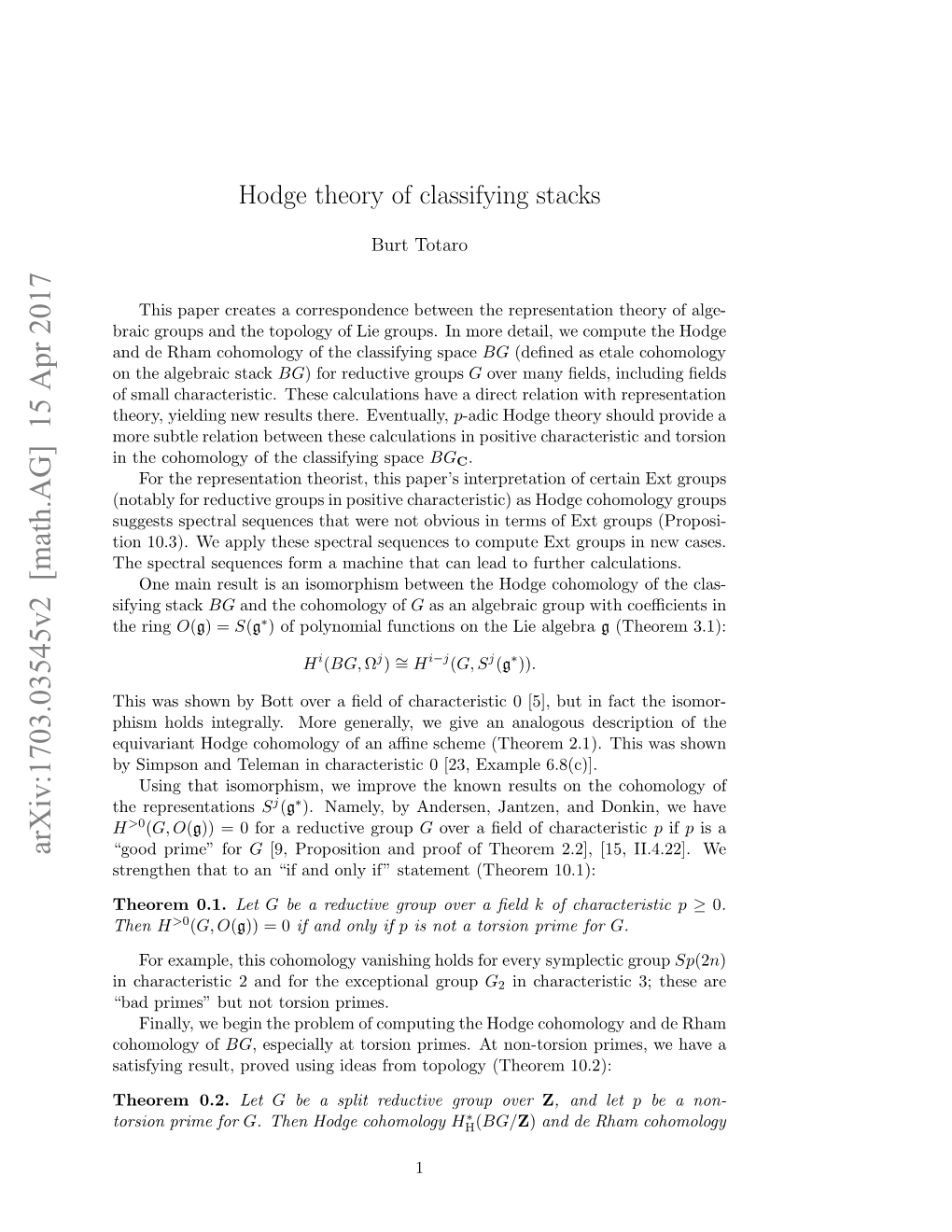 Hodge Theory of Classifying Stacks