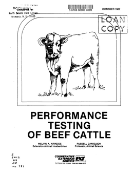 Performance Testing of Beef Cattle