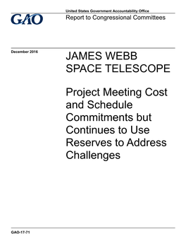 Gao-17-71, James Webb Space Telescope