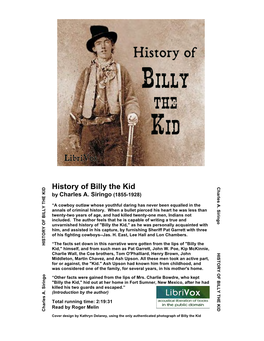 History of Billy the Kid KID the BILLY of HISTORY Siringo A