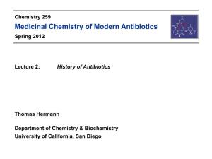 Medicinal Chemistry of Modern Antibiotics