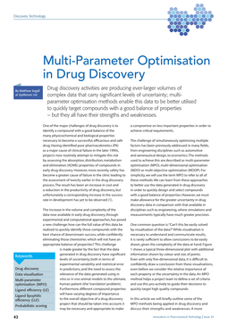 Multi-Parameter Optimisation in Drug Discovery