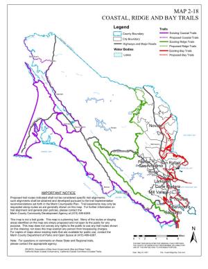 Map 2-18 Coastal, Ridge and Bay Trails