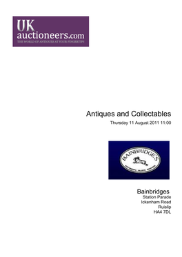 Antiques and Collectables Thursday 11 August 2011 11:00