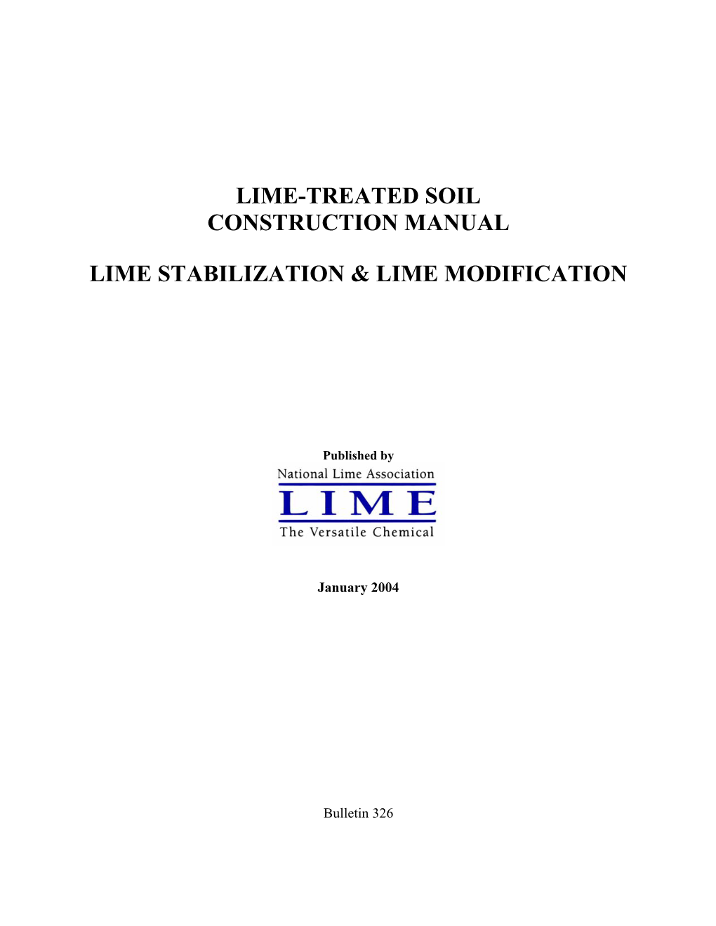 Lime Treated Soil Construction Manual