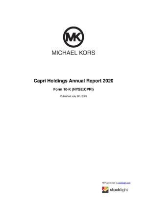 Capri Holdings Annual Report 2020