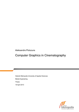 Computer Graphics in Cinematography