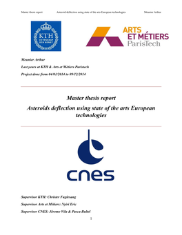 Master Thesis Report Asteroids Deflection Using State of the Arts European Technologies