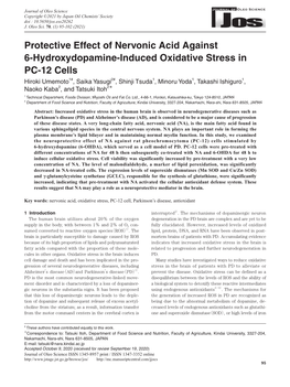 Protective Effect of Nervonic Acid Against 6-Hydroxydopamine