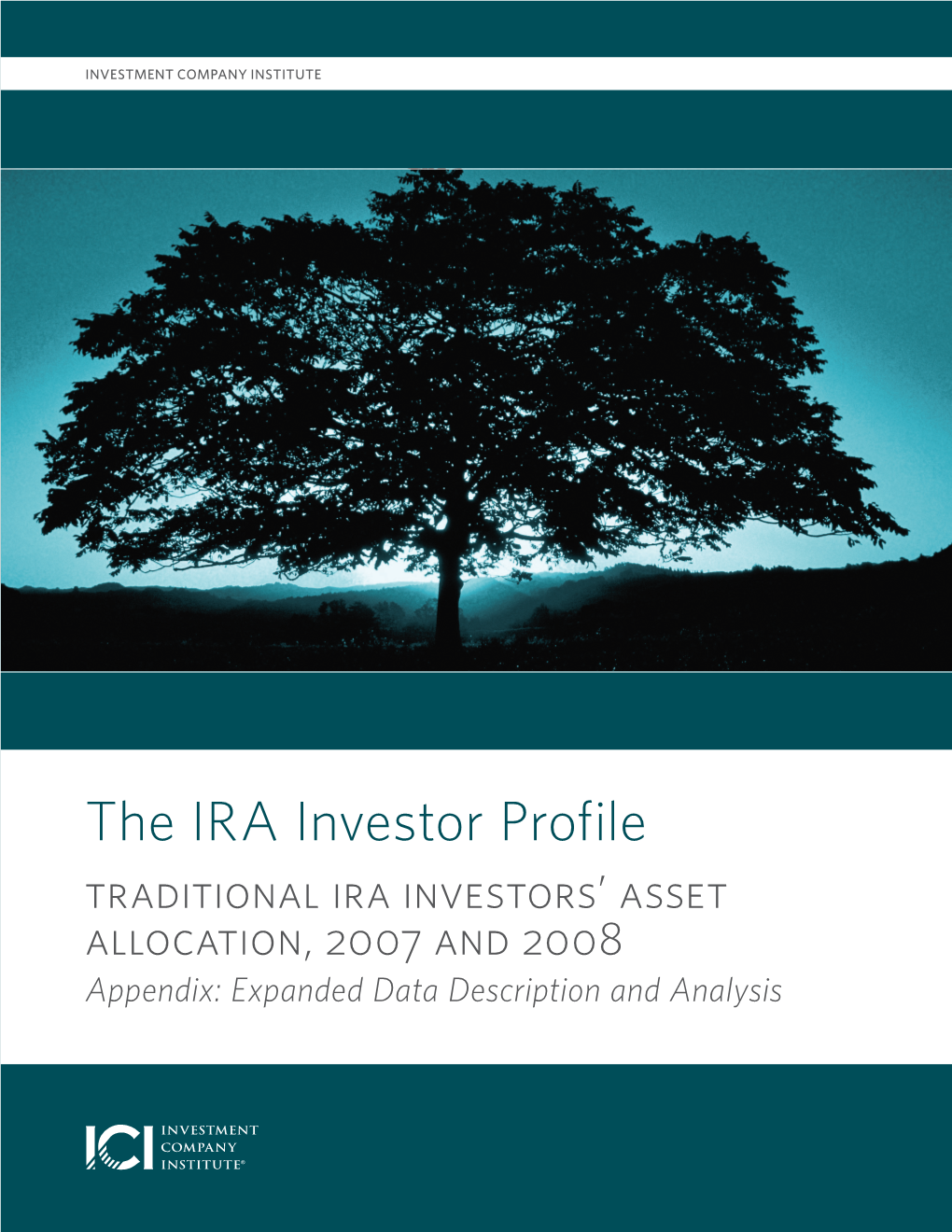 The IRA Investor Profile Traditional Ira Investors’ Asset Allocation, 2007 and 2008 Appendix: Expanded Data Description and Analysis