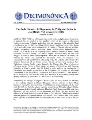Diagnosing the Philippine Nation in José Rizal's Noli Me Tángere