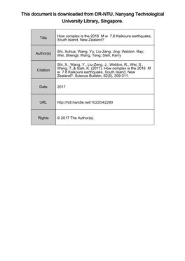 This Document Is Downloaded from DR-NTU, Nanyang Technological University Library, Singapore