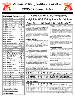 06-07 BKB Game Notes-High Point-2Nd.Qxp