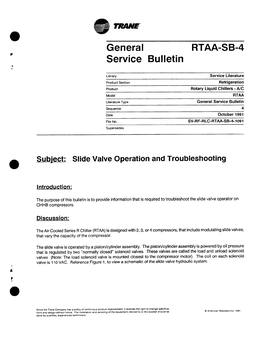 CHHB Slide Valve Operation and Troubleshooting