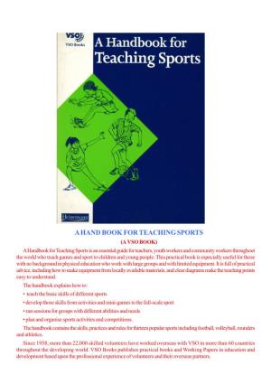 A Hand Book for Teaching Sports