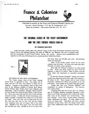 Pbilattligt Published Bi-Monthly by the France and Colonies Philatelic Society Inc