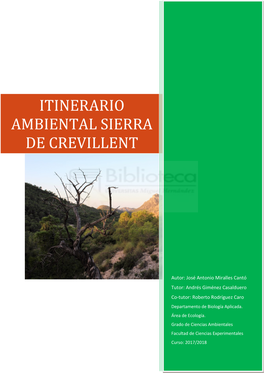 Itinerario Ambiental Sierra De Crevillent