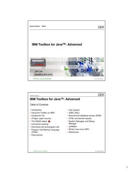 Advanced IBM Toolbox for Java