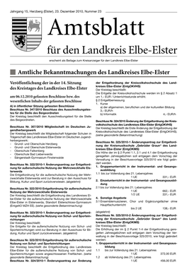 Amtsblatt Für Den Landkreis Elbe-Elster