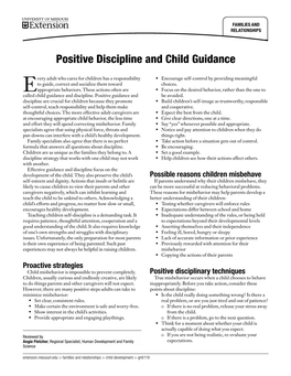 Positive Discipline and Child Guidance