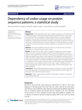 Dependency of Codon Usage on Protein Sequence Patterns: a Statistical Study