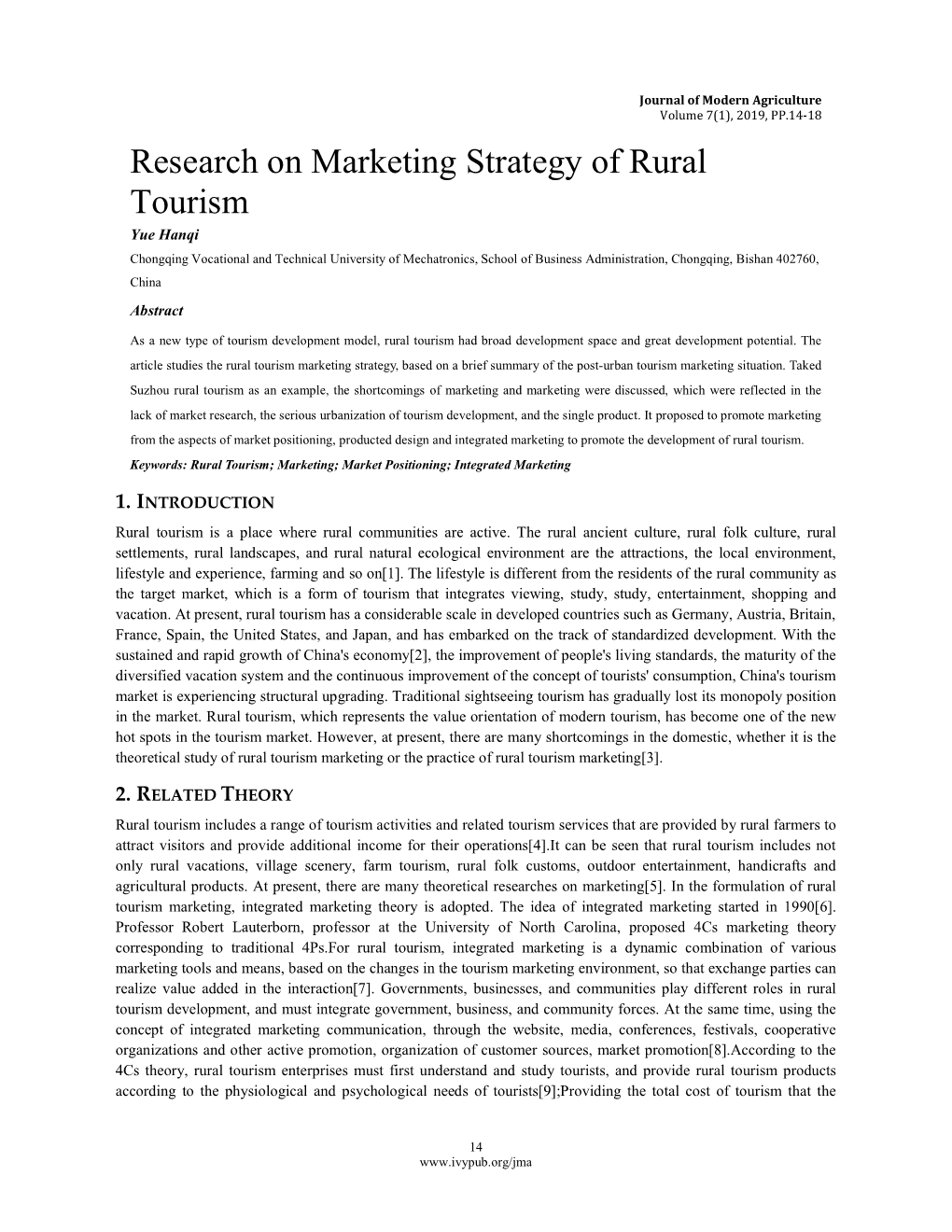 research papers on rural tourism