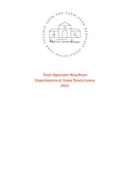 Tour Operator Brochure Experiences at Anna Tasca Lanza 2021