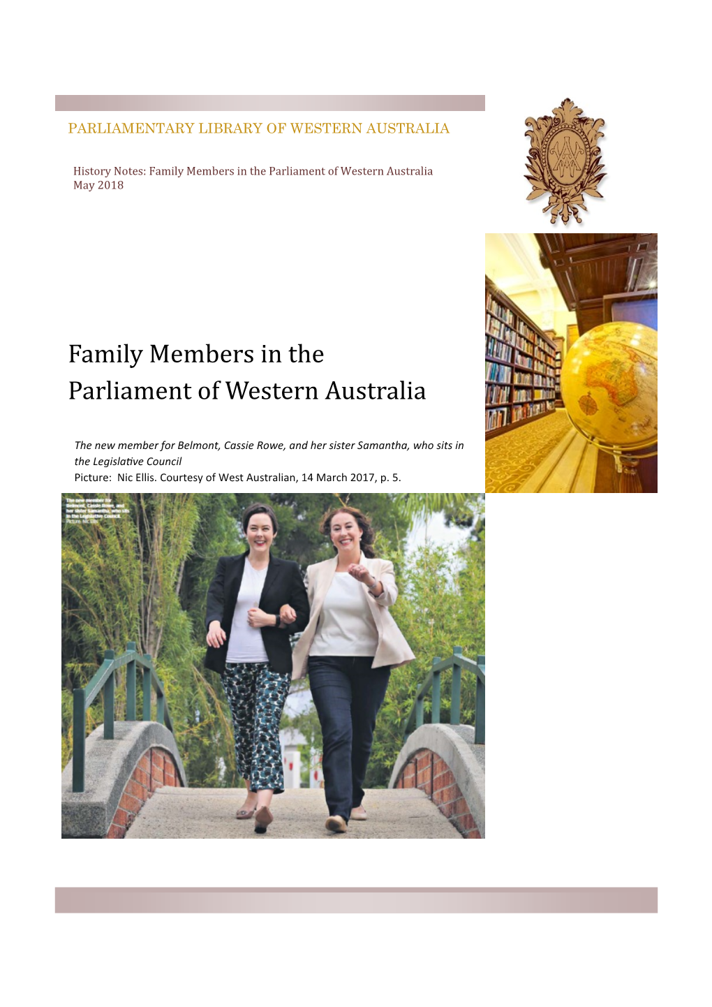 Family Members in the Parliament of Western Australia May 2018