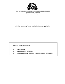Certification Renewal Application