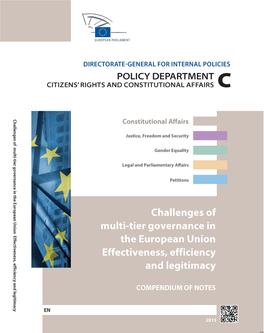 Challenges of Multi-Tier Governance in the European Union. Effectiveness, Efficiency and Legitimacy