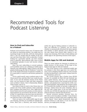 Recommended Tools for Podcast Listening