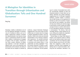 A Metaphor for Identities in Transition Through Urbanization And