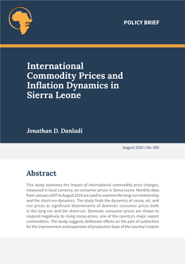 International Commodity Prices and Inflation Dynamics in Sierra Leone